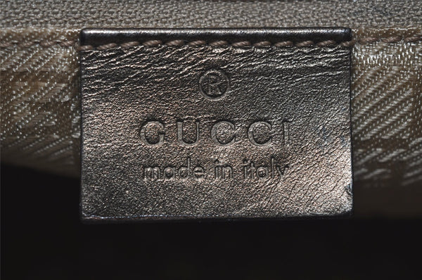 Authentic GUCCI Sherry Line Shoulder Bag Nylon Leather 0014186 Gold 0849I