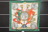 Authentic HERMES Carre 90 Scarf "NAPOLEON" Silk Green 0849J