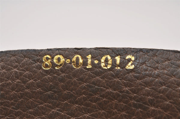 Authentic GUCCI Web Sherry Line Clutch Hand Bag Purse GG PVC Leather Brown 0850I