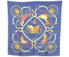 Authentic HERMES Carre 90 Scarf "SPRINGS" Silk Navy 0850J