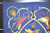 Authentic HERMES Carre 90 Scarf "SPRINGS" Silk Navy 0850J