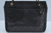 Authentic CHANEL Calf Skin Matelasse Chain Shoulder Tote Bag Black CC 0851I