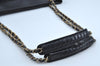 Authentic CHANEL Calf Skin Matelasse Chain Shoulder Tote Bag Black CC 0851I