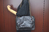 Authentic CHANEL Calf Skin Matelasse Chain Shoulder Tote Bag Black CC 0851I