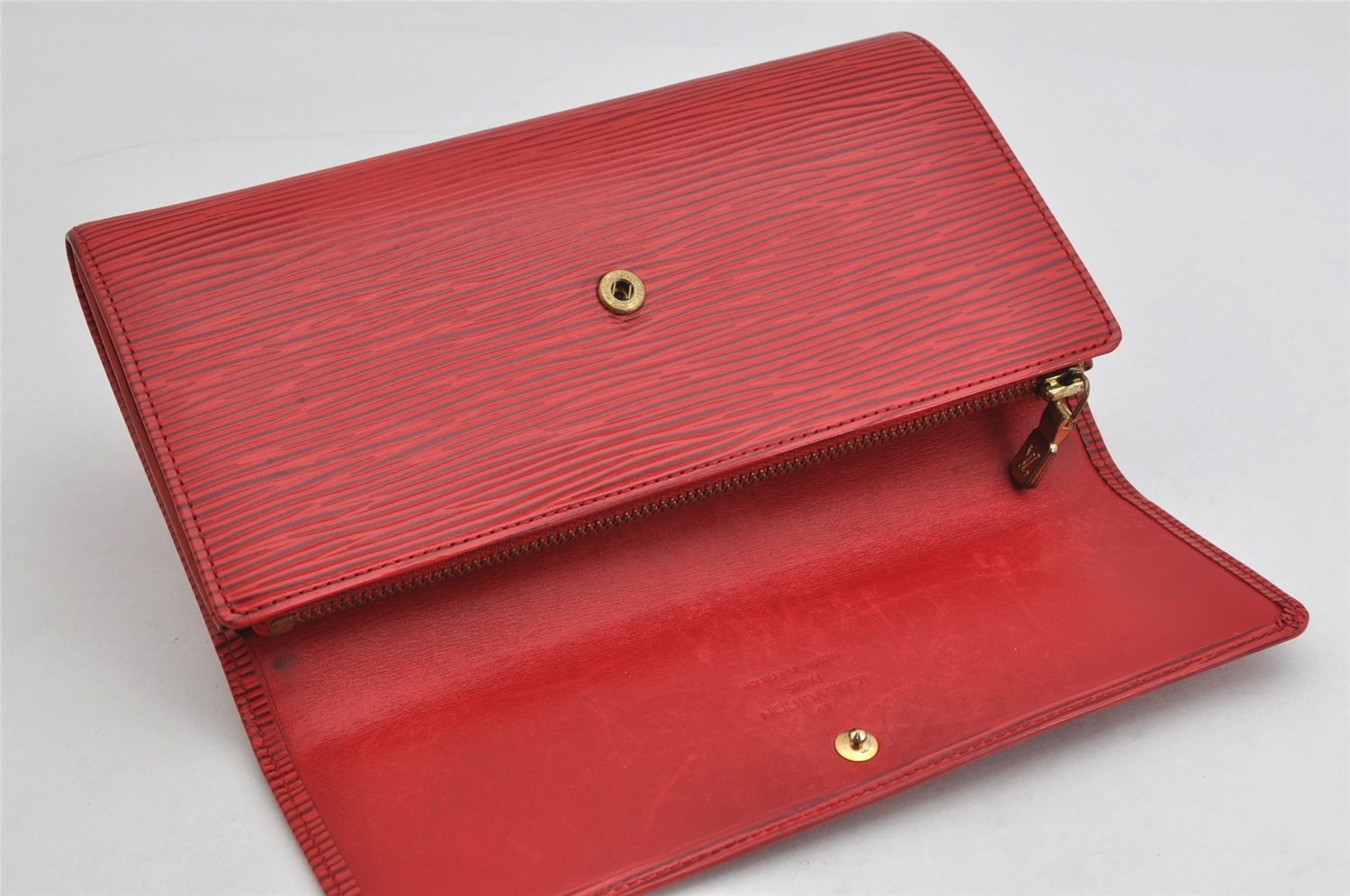 Auth Louis Vuitton Epi Pochette Porte Monnaie Credit Wallet Red M63577 LV 0851K