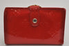 Auth Louis Vuitton Vernis Porte Monnaie Billets Viennois Wallet M91208 Red 0852K