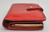 Auth Louis Vuitton Vernis Porte Monnaie Billets Viennois Wallet M91208 Red 0852K