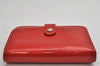 Auth Louis Vuitton Vernis Porte Monnaie Billets Viennois Wallet M91208 Red 0852K