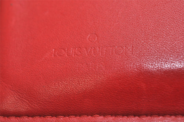 Auth Louis Vuitton Vernis Porte Monnaie Billets Viennois Wallet M91208 Red 0852K