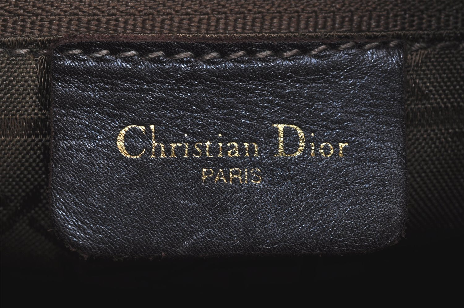Authentic Christian Dior Lady Dior Cannage Canvas Hand Bag Black CD Junk 0853I