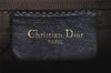 Authentic Christian Dior Lady Dior Cannage Canvas Hand Bag Black CD Junk 0853I