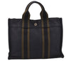 Authentic HERMES Fourre Tout PM Hand Tote Bag Canvas Navy 0853J