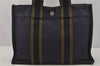 Authentic HERMES Fourre Tout PM Hand Tote Bag Canvas Navy 0853J