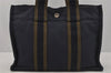 Authentic HERMES Fourre Tout PM Hand Tote Bag Canvas Navy 0853J