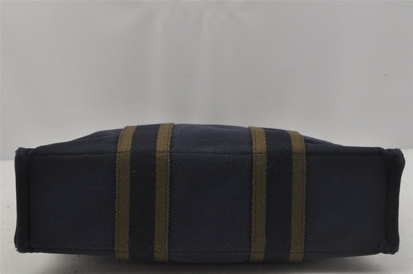 Authentic HERMES Fourre Tout PM Hand Tote Bag Canvas Navy 0853J