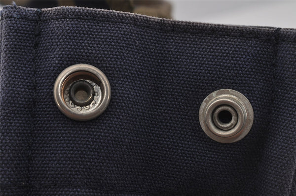 Authentic HERMES Fourre Tout PM Hand Tote Bag Canvas Navy 0853J