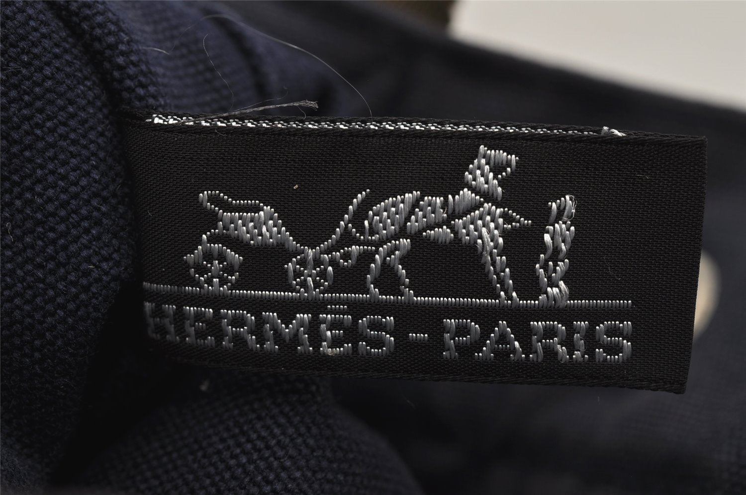 Authentic HERMES Fourre Tout PM Hand Tote Bag Canvas Navy 0853J