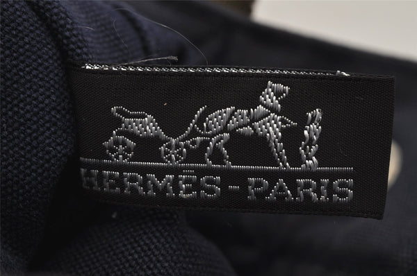 Authentic HERMES Fourre Tout PM Hand Tote Bag Canvas Navy 0853J