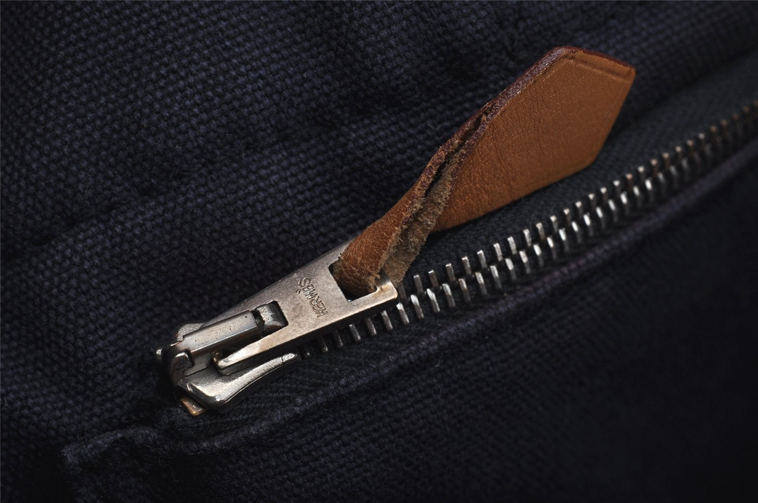 Authentic HERMES Fourre Tout PM Hand Tote Bag Canvas Navy 0853J