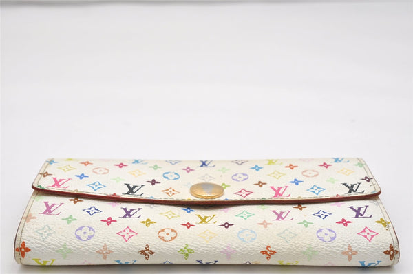 Auth Louis Vuitton Monogram Multicolor Portefeuille Sarah Wallet M93532 LV 0853K