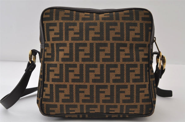 Authentic FENDI Zucca Shoulder Cross Body Bag Canvas Leather Brown 0854J