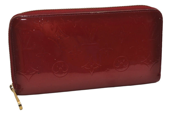 Authentic Louis Vuitton Vernis Zippy Wallet Long Purse Red M91981 LV 0854K