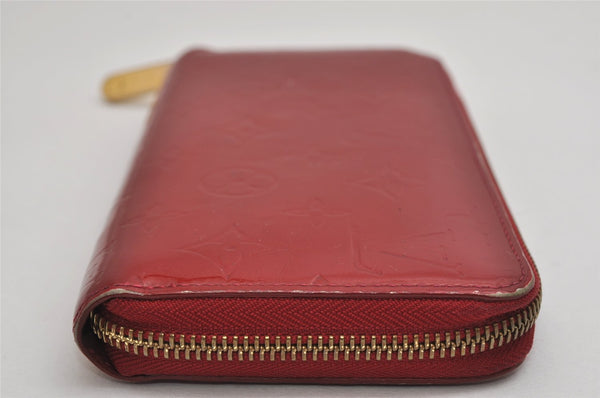 Authentic Louis Vuitton Vernis Zippy Wallet Long Purse Red M91981 LV 0854K