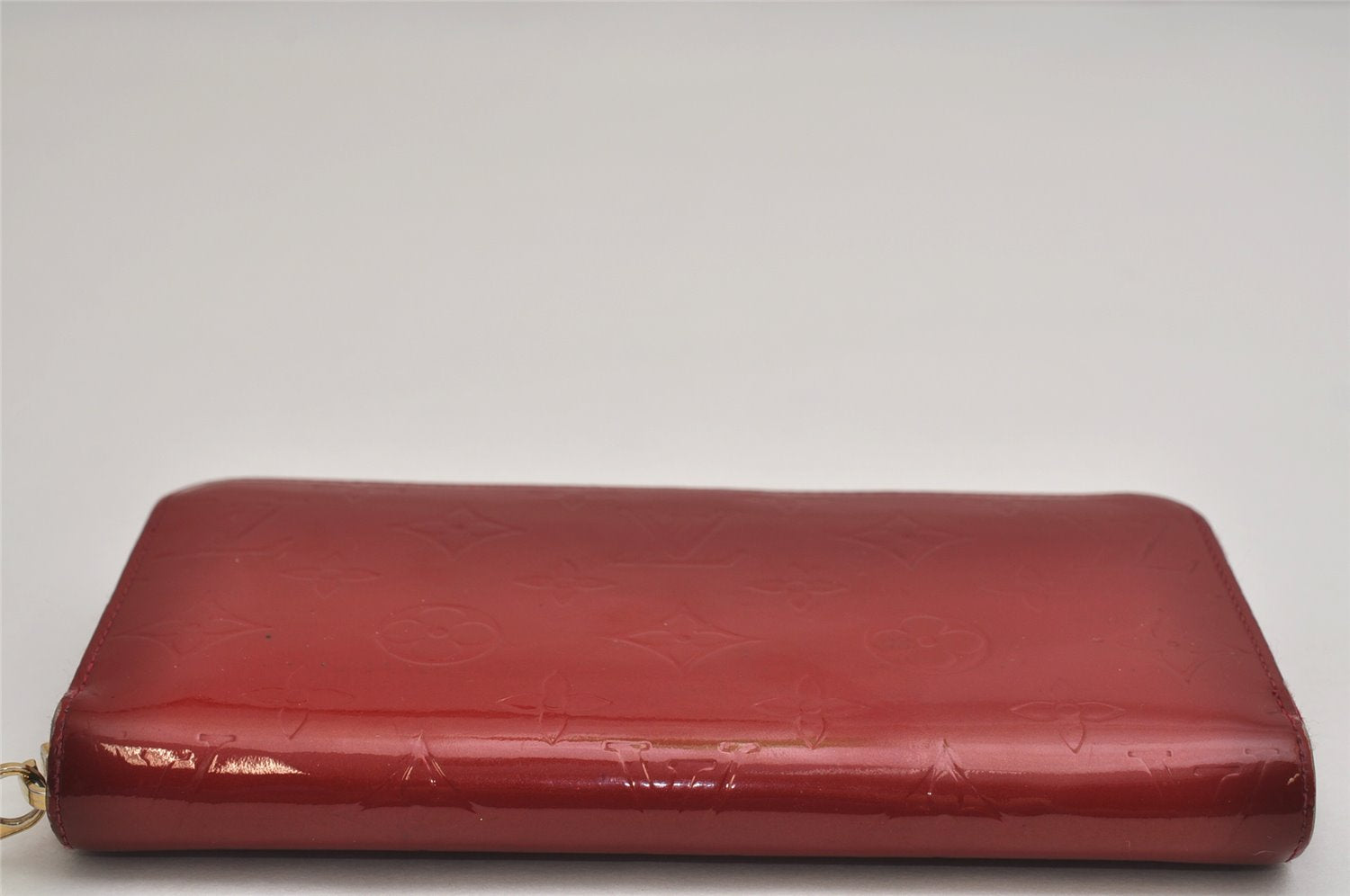 Authentic Louis Vuitton Vernis Zippy Wallet Long Purse Red M91981 LV 0854K