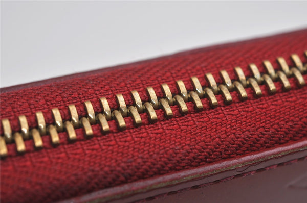 Authentic Louis Vuitton Vernis Zippy Wallet Long Purse Red M91981 LV 0854K