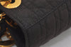 Authentic Christian Dior Lady Dior Canvas Cannage Hand Bag Brown CD Junk 0855I