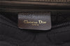 Authentic Christian Dior Lady Dior Canvas Cannage Hand Bag Brown CD Junk 0855I