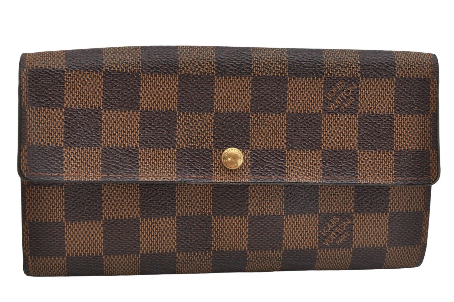 Authentic Louis Vuitton Damier Pochette Porte Monnaie Credit N61725 Wallet 0855K