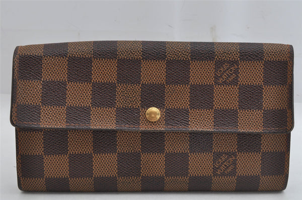 Authentic Louis Vuitton Damier Pochette Porte Monnaie Credit N61725 Wallet 0855K