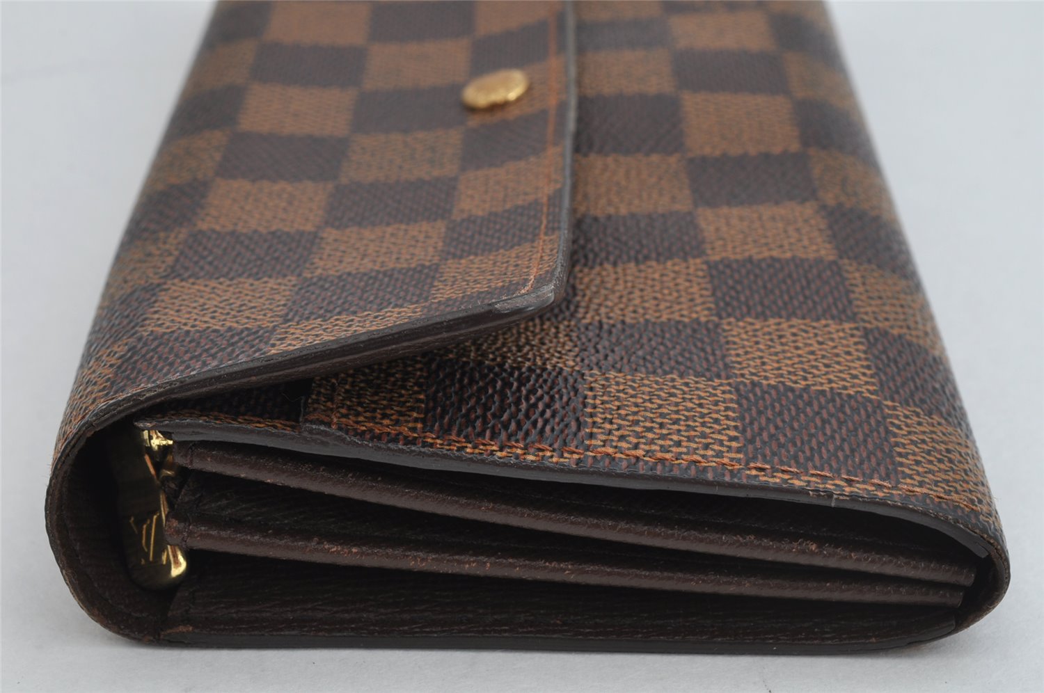 Authentic Louis Vuitton Damier Pochette Porte Monnaie Credit N61725 Wallet 0855K