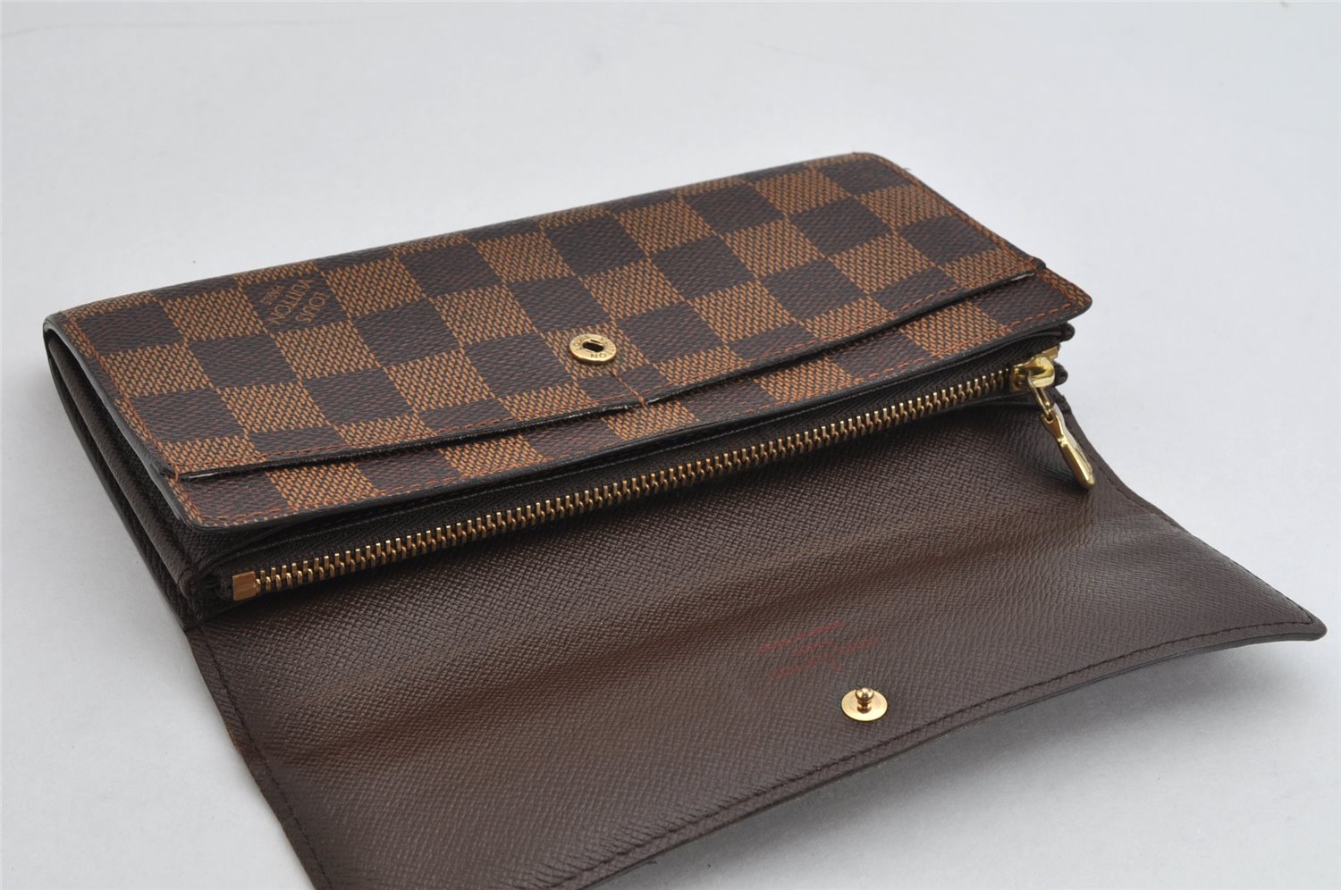 Authentic Louis Vuitton Damier Pochette Porte Monnaie Credit N61725 Wallet 0855K