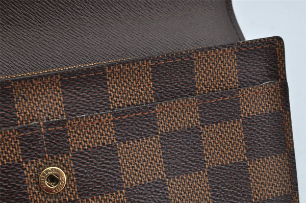 Authentic Louis Vuitton Damier Pochette Porte Monnaie Credit N61725 Wallet 0855K