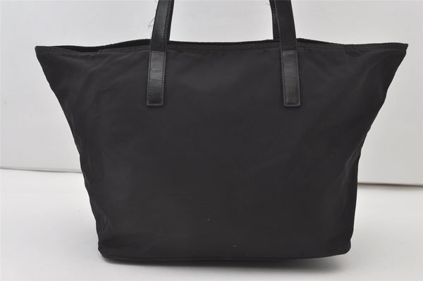 Authentic PRADA Vintage Nylon Tessuto Leather Shoulder Tote Bag Black 0856J