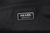 Authentic PRADA Vintage Nylon Tessuto Leather Shoulder Tote Bag Black 0856J