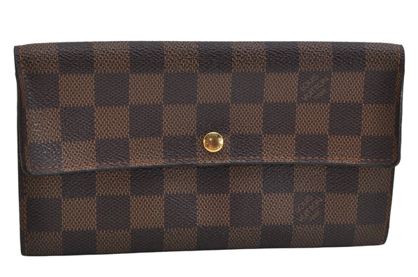 Authentic Louis Vuitton Damier Pochette Porte Monnaie Credit N61725 Wallet 0856K