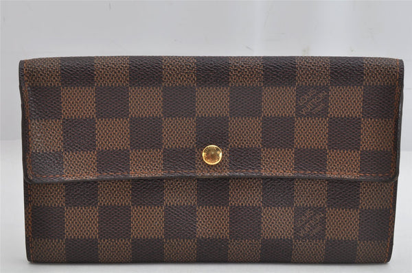 Authentic Louis Vuitton Damier Pochette Porte Monnaie Credit N61725 Wallet 0856K