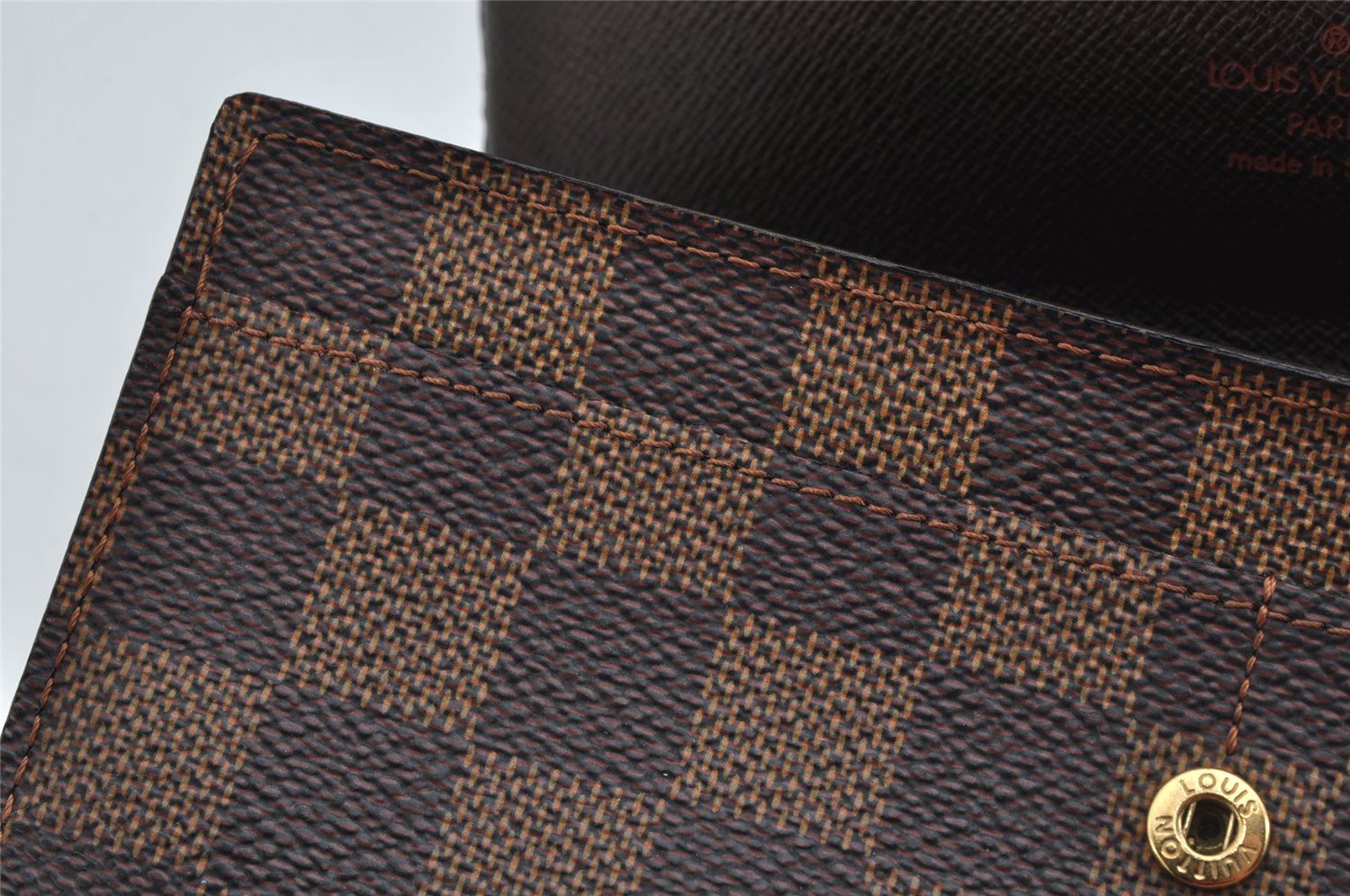 Authentic Louis Vuitton Damier Pochette Porte Monnaie Credit N61725 Wallet 0856K