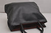 Authentic GUCCI Vintage Bamboo Shoulder Hand Bag Leather Black 0857J