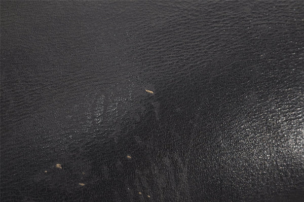 Authentic GUCCI Vintage Bamboo Shoulder Hand Bag Leather Black 0857J