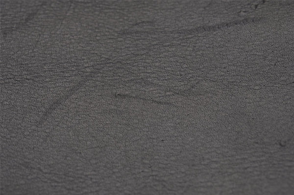 Authentic GUCCI Vintage Bamboo Shoulder Hand Bag Leather Black 0857J