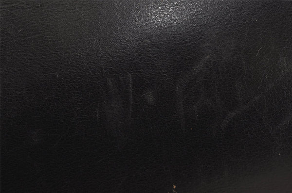 Authentic GUCCI Vintage Bamboo Shoulder Hand Bag Leather Black 0857J