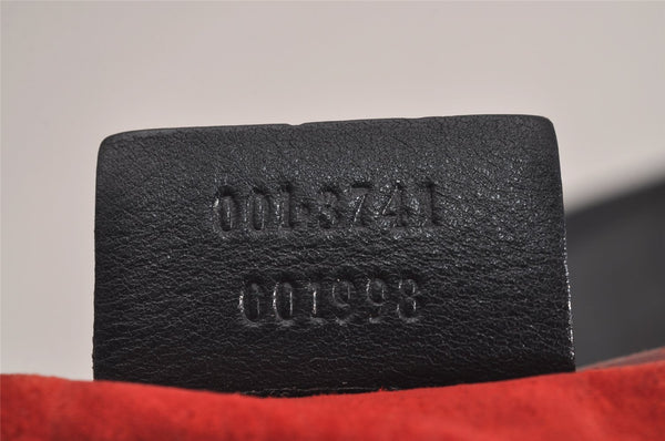 Authentic GUCCI Vintage Bamboo Shoulder Hand Bag Leather Black 0857J