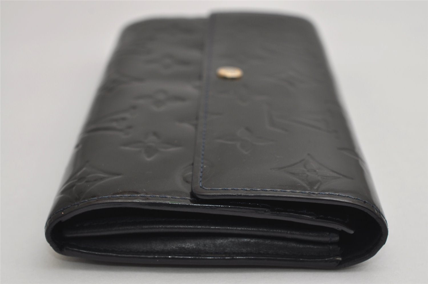 Authentic Louis Vuitton Vernis Portefeuille Sarah Wallet Black M90080 LV 0857K