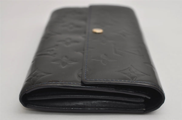 Authentic Louis Vuitton Vernis Portefeuille Sarah Wallet Black M90080 LV 0857K