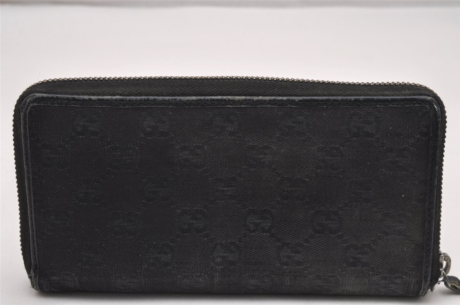 Authentic GUCCI Bamboo Wallet Key Case Purse GG Canvas Leather Black 3Set 0858J