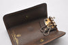 Authentic GUCCI Bamboo Wallet Key Case Purse GG Canvas Leather Black 3Set 0858J